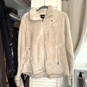 The North Face Teddy Zip Up in Cream